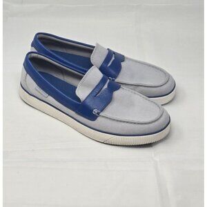 Cole Haan Nantucket 2.0 Men's Blue Canvas Slip On Penny Loafers Shoes size 10.5